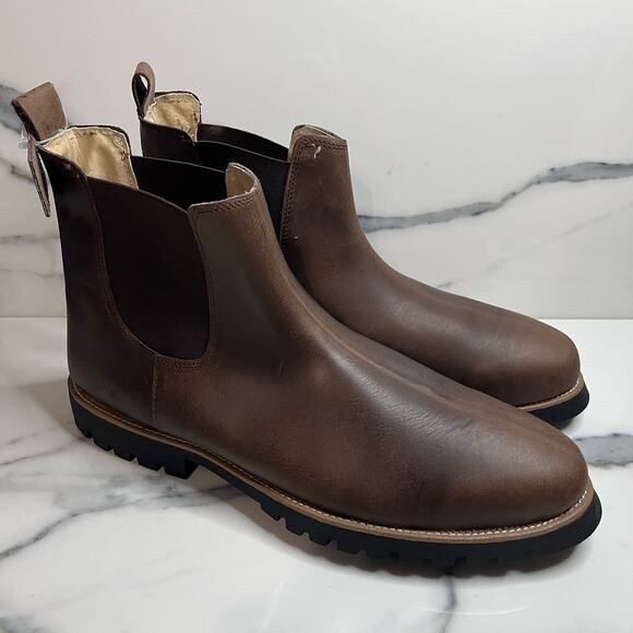 Line of Trade | NEW Men's Brown Leather The Foundation Chelsea Boots Sz 12 - Picture 1 of 6